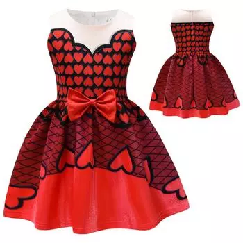 Платье принцессы аниме с принтом «Дети на Хэллоуин» от Hearts 120 красный