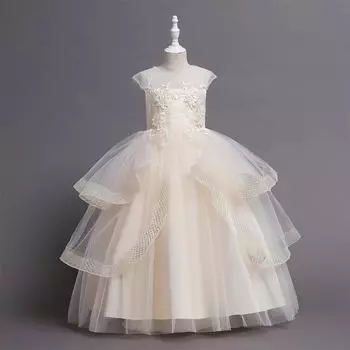 Платье принцессы для девочек, детское свадебное платье, летнее платье 160cm