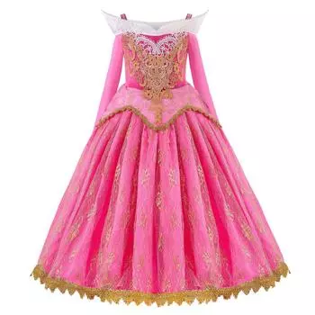 Платье принцессы для девочек, нарядный костюм на день рождения, ролевой костюм, маскарад, карнавал, косплей, одеваются 150cm розовый