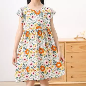 Платье принцессы для девочек, новое летнее детское платье для девочек, милые детские праздничные костюмы с цветочным принтом, детская одежда 100cm розовый/белый