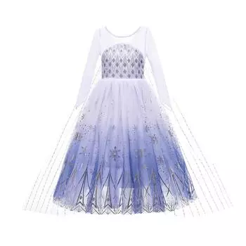Платье принцессы для девочек, праздничный карнавальный костюм на Хэллоуин и Рождество, детские праздничные платья фиолетового цвета, От 3 до 10 лет 100 фиолетовый