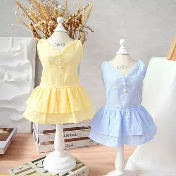 Платье принцессы для домашних животных, платье с V-образным вырезом для собак, сетчатое платье, одежда для домашних животных весна/лето Pearl Fresh, дизайнерская одежда для собак маленьких пород XS