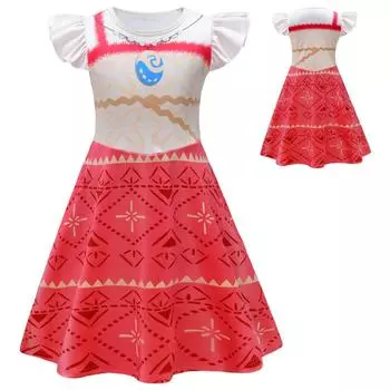 Платье принцессы для косплея для детей с развевающимися рукавами 110 розовый