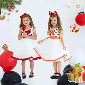 Платье принцессы для маленьких девочек на Хэллоуин, Новый год, день рождения, белое кружевное платье для младенцев, одежда для крещения и крещения новорожденных 120cm оранжевый