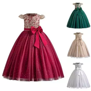 Платье принцессы для подружки невесты на день рождения, свадебное платье для маленьких девочек 110