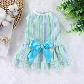 Платье принцессы для щенков, полосатая юбка-бабочка, наряд для собаки, мягкая дышащая ткань, юбки для домашних животных для ши-тцу, фаду, корги, Тедди, бомей, бишон фризе S фиолетовый