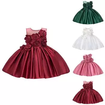 Платье принцессы из мягкого хлопка с плиссировкой Ocean Soft для девочек 70 темно-зеленого