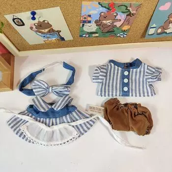 Платье принцессы Лолита нарядная одежда юбка синяя полосатая хлопковая кукольная одежда кукольные аксессуары style A