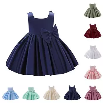 Платье принцессы с бантом для подружки невесты на день рождения, свадебное платье 100