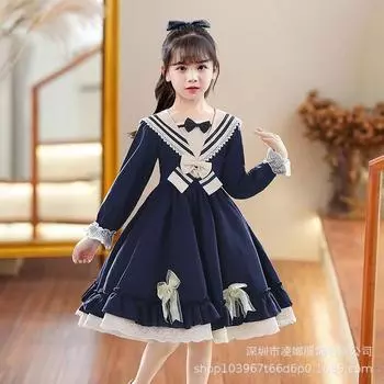 Платье принцессы с длинными рукавами в стиле Лолиты для девочек - Осень/Зима