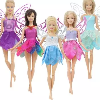 Платье принцессы с крыльями феи, одежда для куклы Барби, кукла 11,5 дюймов, милая игрушка для девочек, аксессуары для кукол(НЕТ КУКЛ)
