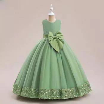 Платье принцессы с пайетками: Юбка из тюля для девочек-цветочниц в европейском и американском стиле для детей 160 cm светло-розовый