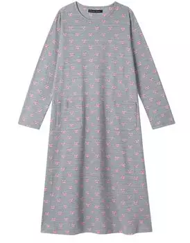 Платье Relax Atsuko Matano Long Cotton HNX562 ATSUKO MATANO GY M [Wacoal & Sleep], рукав, 100% (тело) Женский