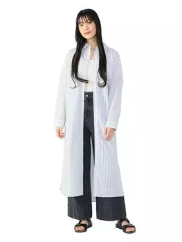 Платье-рубашка Crazy Switching One Piece, ЗЕЛЕНАЯ ПОЛОСА, ОДИН РАЗМЕР [Beams Heart] для женщин