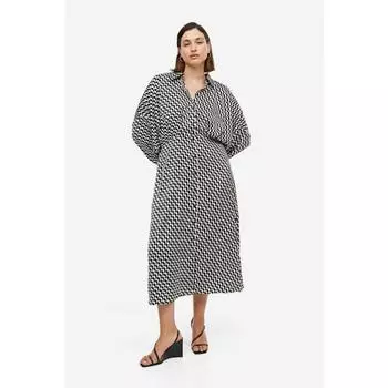 Платье-рубашка H&M Черно-белый с узором 1196260001
