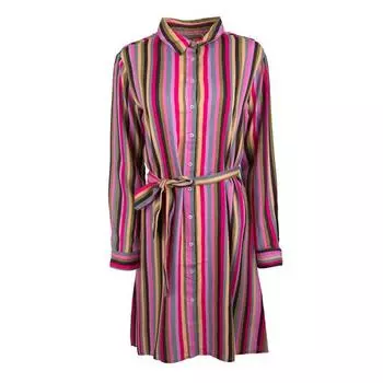 Платье-рубашка миди в полоску Alesia с поясом Женский LA PETITE ETOILE S разноцветный