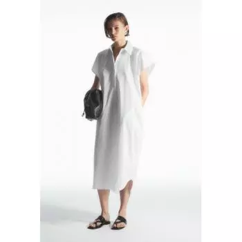 Платье-рубашка макси свободного кроя Cos Japan white/32