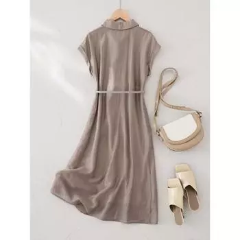 Платье-рубашка в стиле «теннис» для женщин на лето, новая легкая и тонкая юбка средней длины M