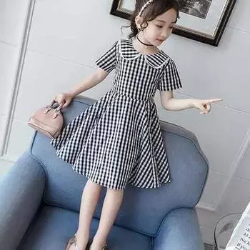 Платье с бабочкой для больших девочек, летние платья в полоску для девочек, костюм для девочек, детская одежда, платье принцессы 160cm чёрный