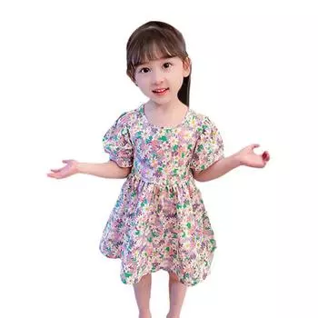 Платье с бантом и открытой спиной Love Idyllic Floral Temperament для девочек от 1 до 5 лет 90