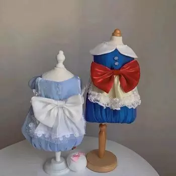 Платье с большим бантом для питомца, одежда для собак и кошек, платье принцессы для питомца, плюшевый мишка, одежда для маленьких собак на весну и лето для щенков маленьких собак XS