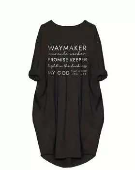 Платье с буквенным принтом больших размеров, повседневное весеннее платье с круглым вырезом с длинными рукавами, женская одежда больших размеров 1XL чёрный