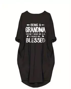 Платье с буквенным принтом больших размеров, повседневное весеннее платье с круглым вырезом с длинными рукавами, женская одежда больших размеров 1XL чёрный