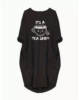 Платье с буквенным принтом больших размеров, повседневное весеннее платье с круглым вырезом с длинными рукавами, женская одежда больших размеров 1XL чёрный