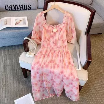 Платье с цветочным принтом для женщин больших размеров Niche Design Senior Sense XL розовый