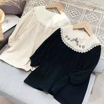 Платье с длинными рукавами для девочек, весеннее дворцовое платье, милое платье принцессы с вышивкой для маленьких детей, осенняя детская одежда для девочек 2T чёрный