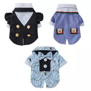 Платье с галстуком-бабочкой для собак Костюм джентльмена для собак Пальто для собак S