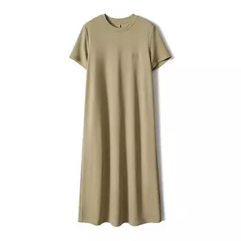 Платье с мягким и простым круглым вырезом, юбкой-футболкой с короткими рукавами S