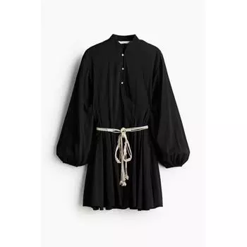 Платье с поясом HM Macrame, черное
