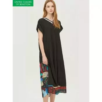 Платье с принтом Benetton, подходящее по цвету, Baopa3411 BK/42