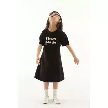 Платье с принтом HM COOLMAX, цвет: черный, молодежное