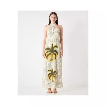 Платье с принтом пальмы
