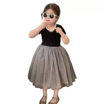 Платье с пышной юбкой для девочек 1-6 лет, летнее платье принцессы для девочек 90