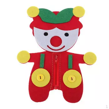 Платье с рисунком животного Игрушки для малышей Раннее образование Основные жизненные навыки Обучение, Пуговица, Сопоставление Clown