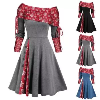 Платье с трансформируемым вырезом в полоску и расклешенным силуэтом с длинными рукавами для женщин L чёрный