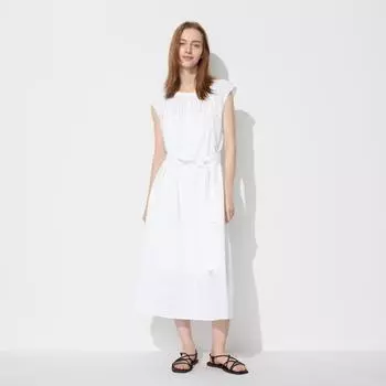 Платье с вышивкой UNIQLO с коротким рукавом