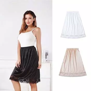 Платье с высокой талией, нижняя юбка, кружевная подкладка с цветочным узором, нижняя юбка, защитная юбка, женская телесный