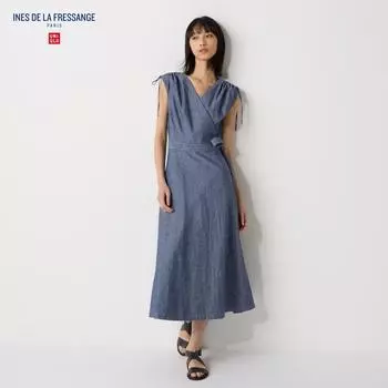 Платье с запахом UNIQLO без рукавов