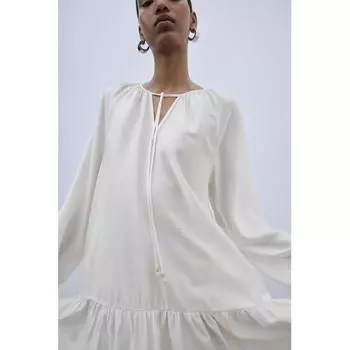 Платье с завязками HM, белое