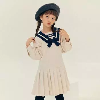 Платье шерстяное в стиле преппи Olivan бежевого цвета beige/110