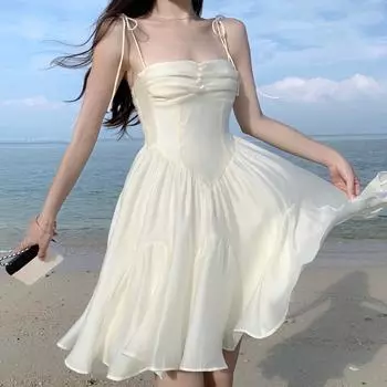 Платье-слинг Элегантная узкая юбка без бретелек Seaside Pure Desire Gentle Skirt S слоновая кость