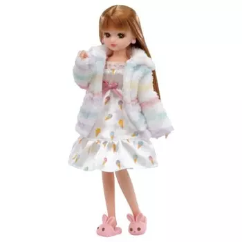 Платье Takara Tomy Licca-chan LW-06, пушистая комнатная одежда, игровая игрушка для детей от 3 лет и старше
