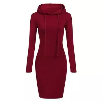 Платье толстовка приталенная XL красный