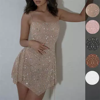 Платье-трансформер с ромбовидной каймой, асимметричное, с полупрозрачным лифом, платье для пикантной девушки, женская одежда, короткое вечернее платье S