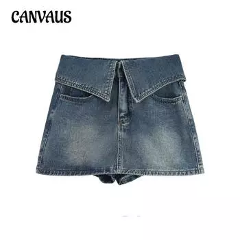 Платье-трусики с высокой талией и клапаном, джинсовая юбка больших размеров для женщин, юбка больших размеров, летняя винтажная юбка до половины тела S