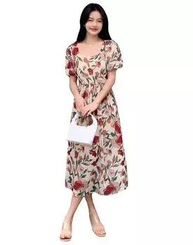 Платье-туника из искусственного шелка длиной ниже колена для женщин S бежевый